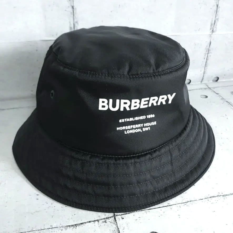 【良品】 BURBERRY バケットハット Sサイズ ブラック ユニセックス