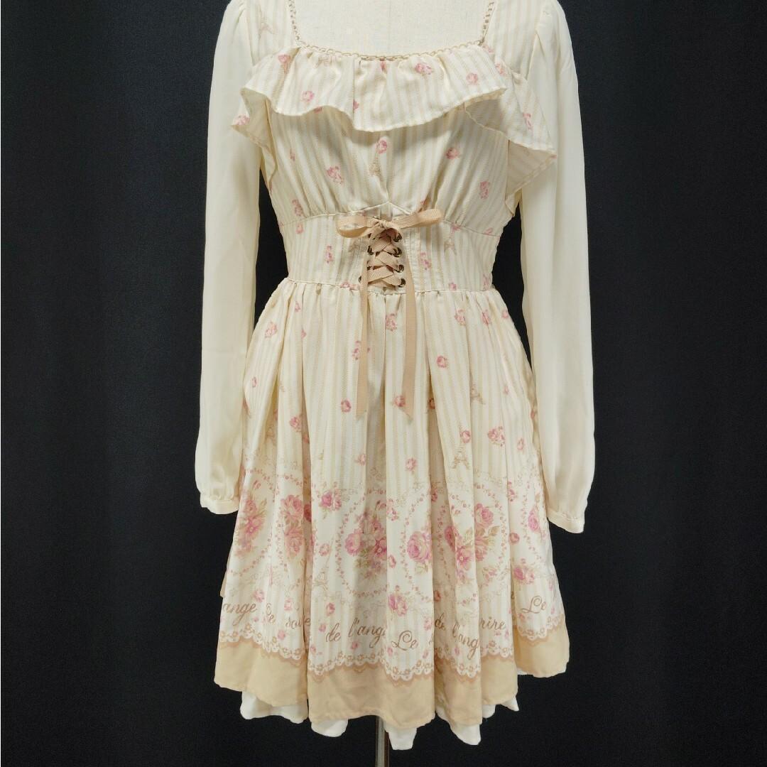 LIZ LISA　リズリサ　花柄ワンピース　フリル　リボン　エッフェル塔　ピンク