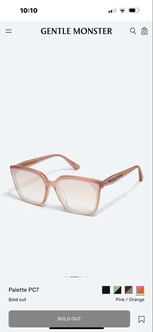GENTLE MONSTER サングラスPALETTE ピンク／オレンジ