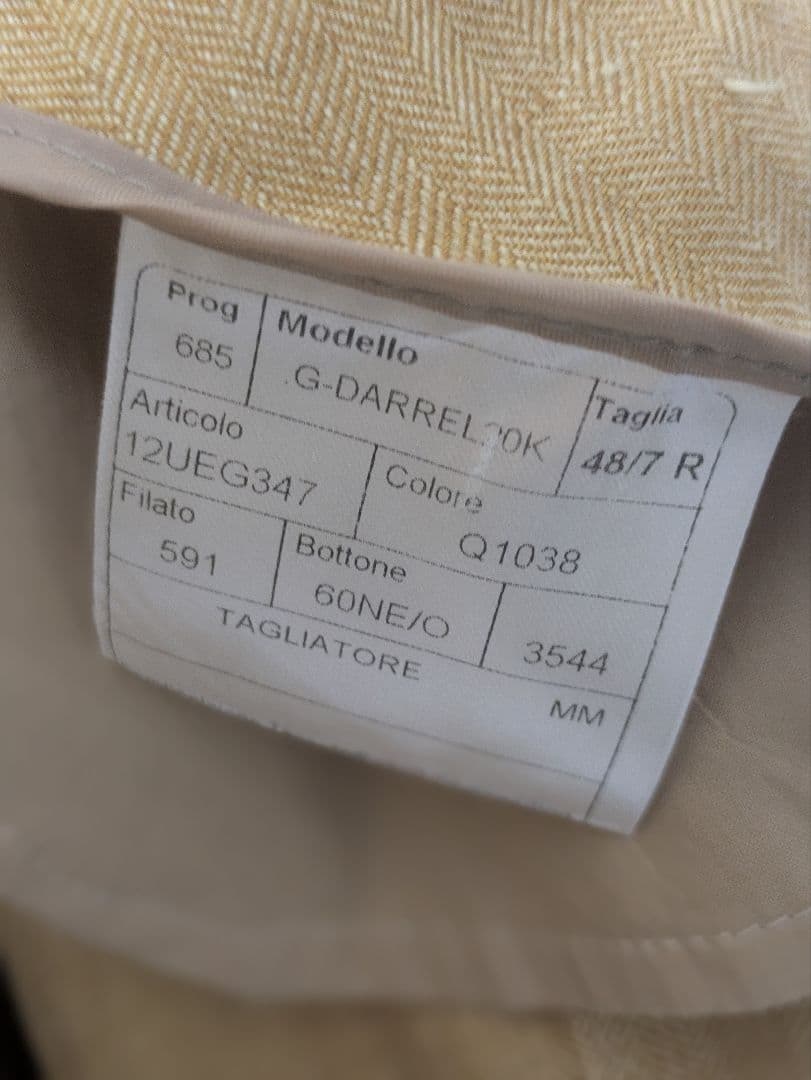 ★タリアトーレ テーラードジャケット 48 麻 ダブルブレスト 本切羽