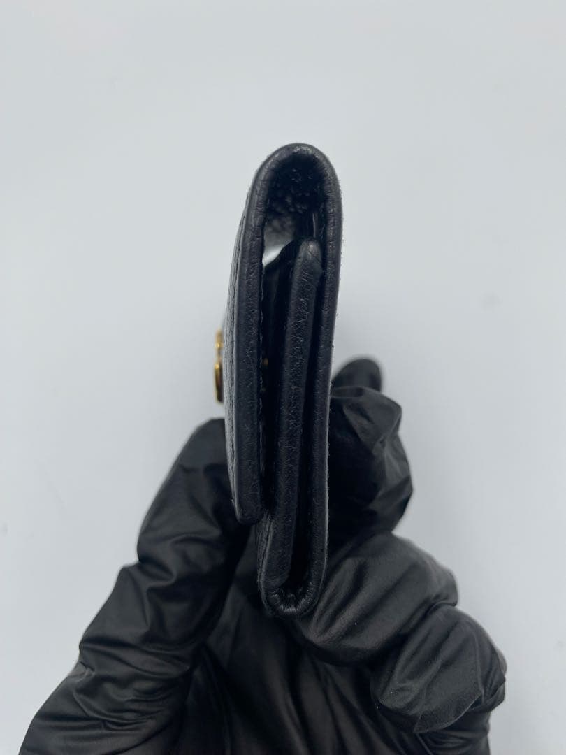 【GUCCI】キーケース ブラック レザー ゴールド金具　6連