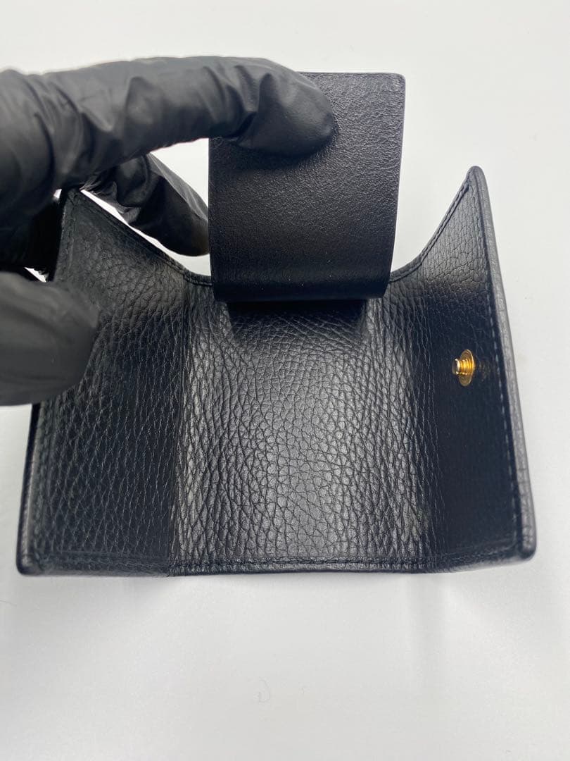 【GUCCI】キーケース ブラック レザー ゴールド金具　6連