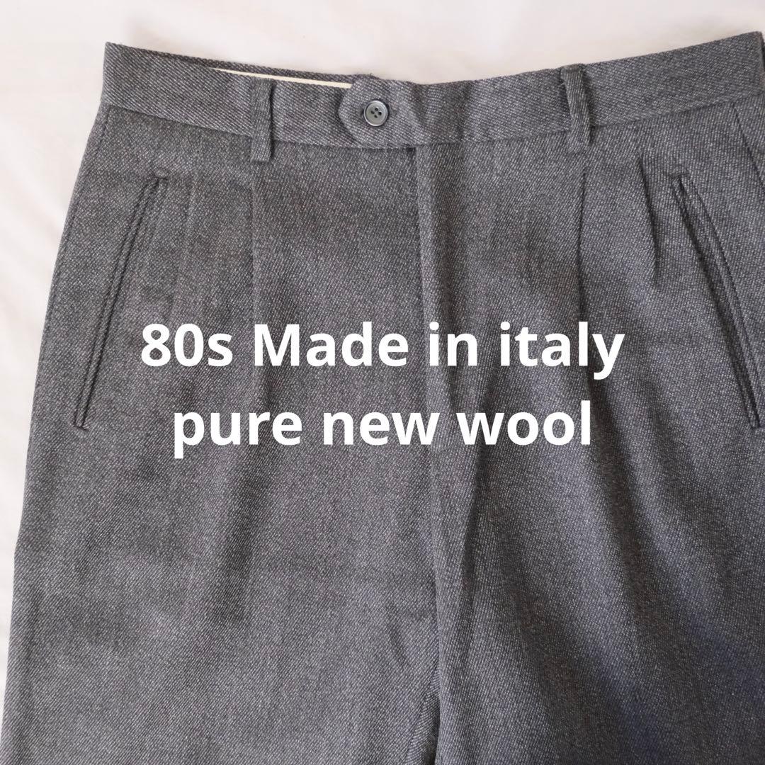 80s イタリア製 euro vintage チャコールグレー スラックス
