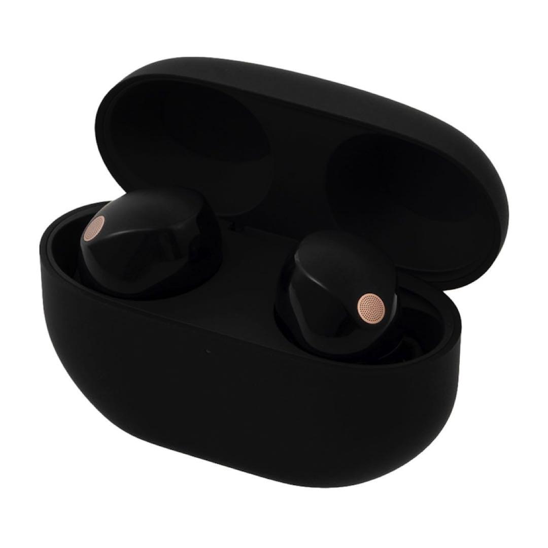 ブラック ワイヤレスイヤホン 充電ケース付き