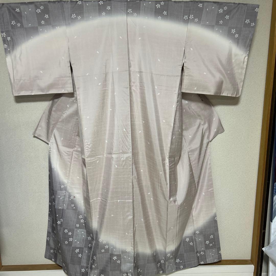 着物　縞大島　付け下げ訪問　トールサイズ 裄長