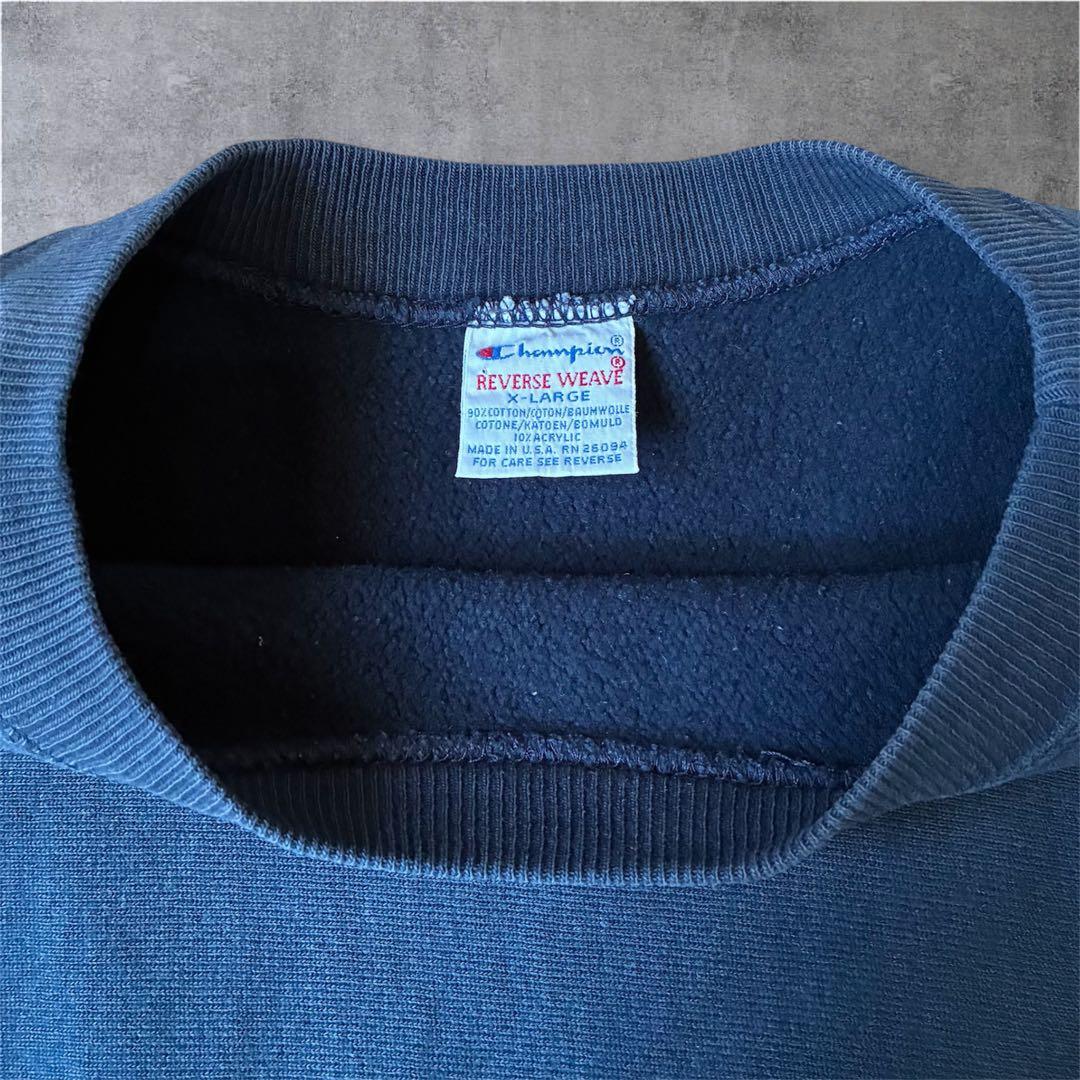 90s USA製　目無しチャンピオンリバースウィーブ ネイビーXL