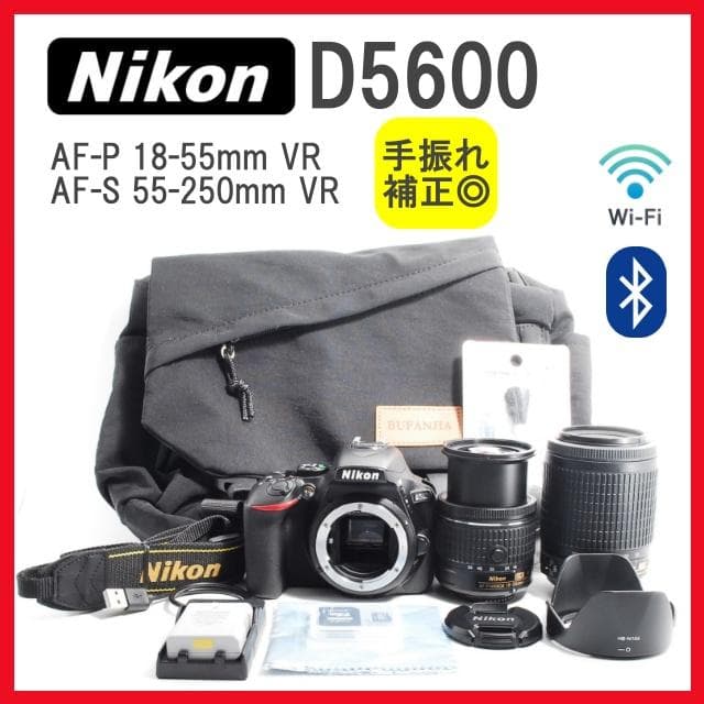 【最大2200円引】Nikon D5600✨一眼レフカメラ スマホ転送 初心者