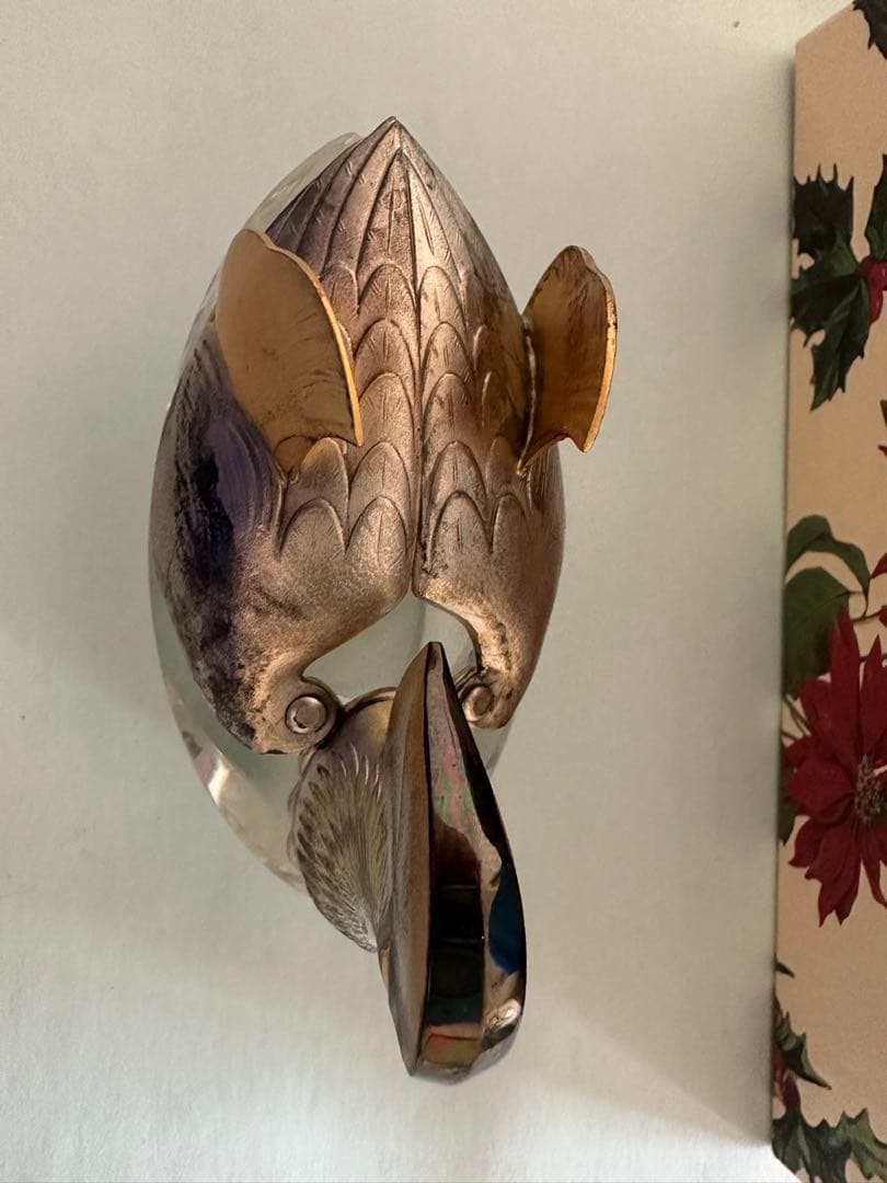 銀製 鴛鴦 おしどり 調味料入れ 2点セット 刻印有