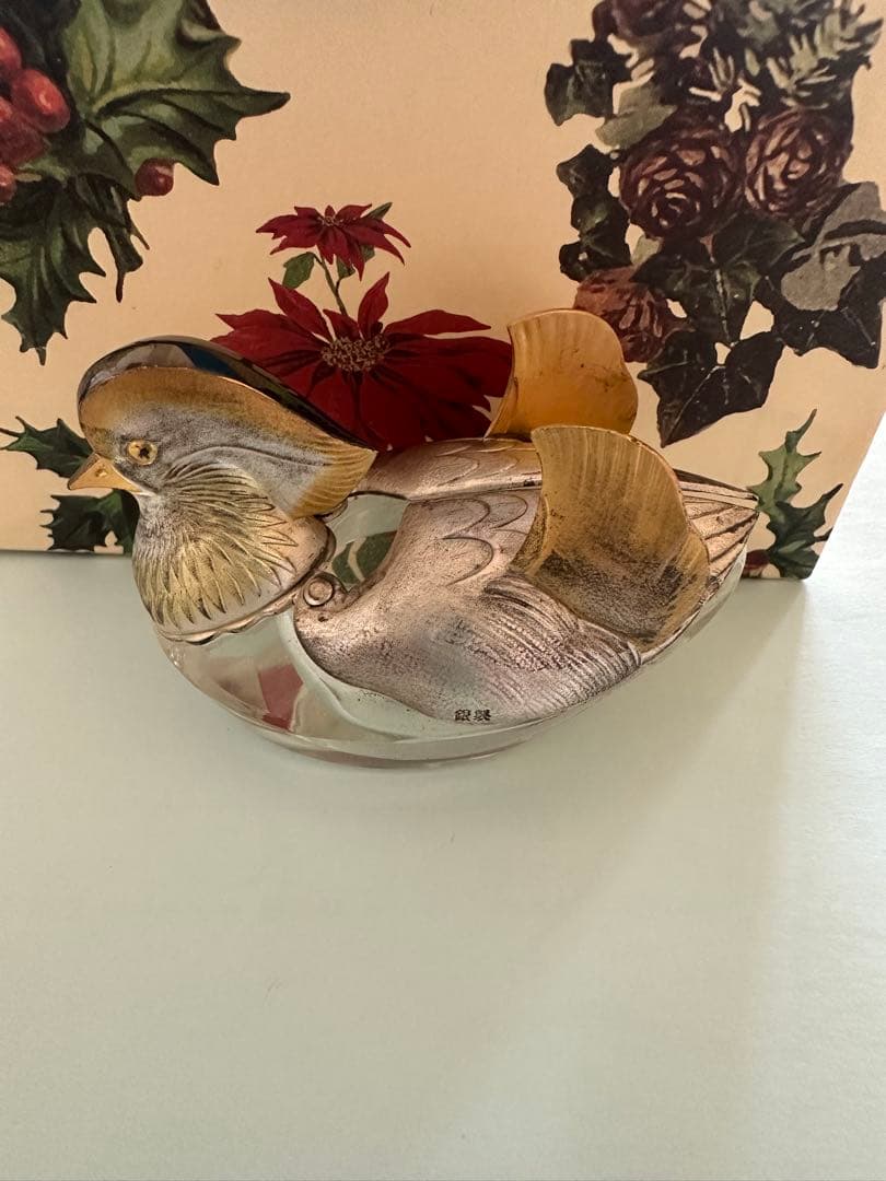 銀製 鴛鴦 おしどり 調味料入れ 2点セット 刻印有