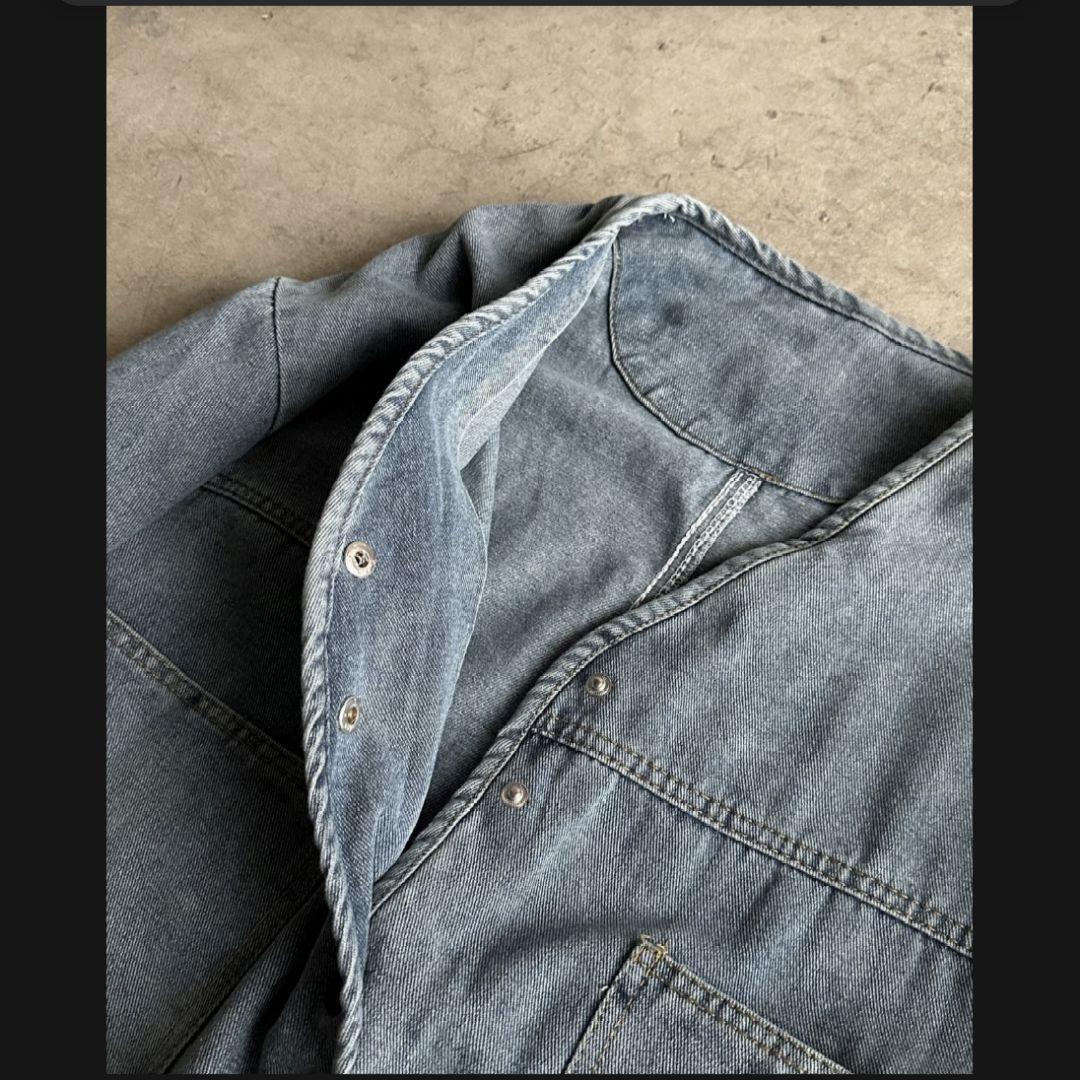 未使用 ARULLE Ｖカラーデニムジャケット　ライトブルー