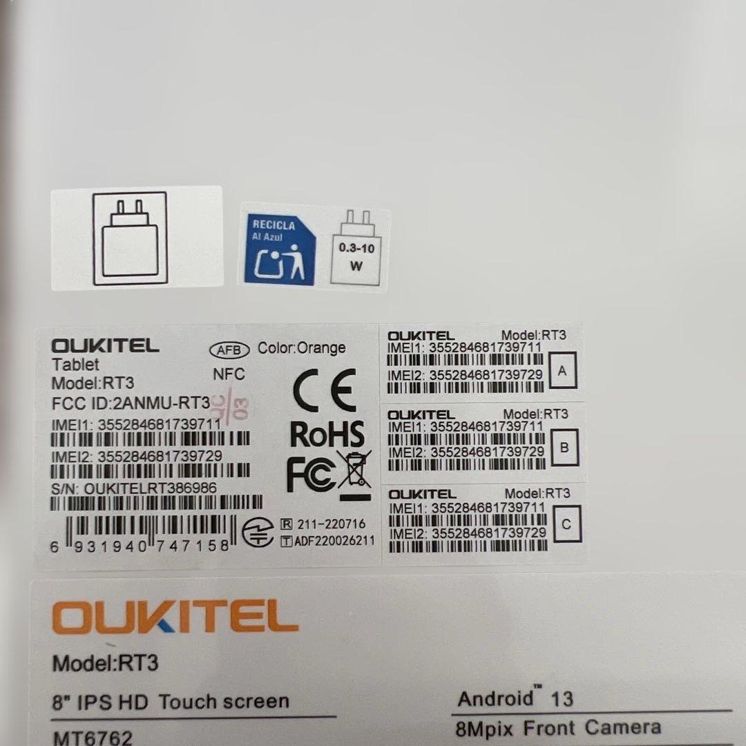 261462 OUKITEL RT3 8インチ Androidタブレット