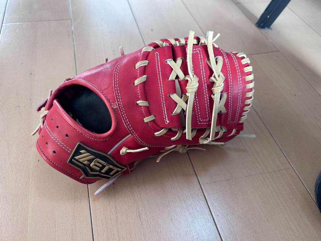 ZETT 赤 軟式グローブ レザー製