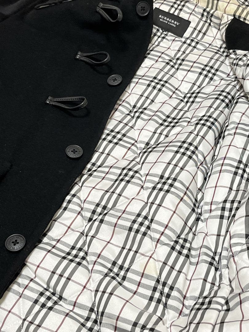 バーバリー ブラックレーベル　メンズ ダッフルコート Lサイズ　牛革紐