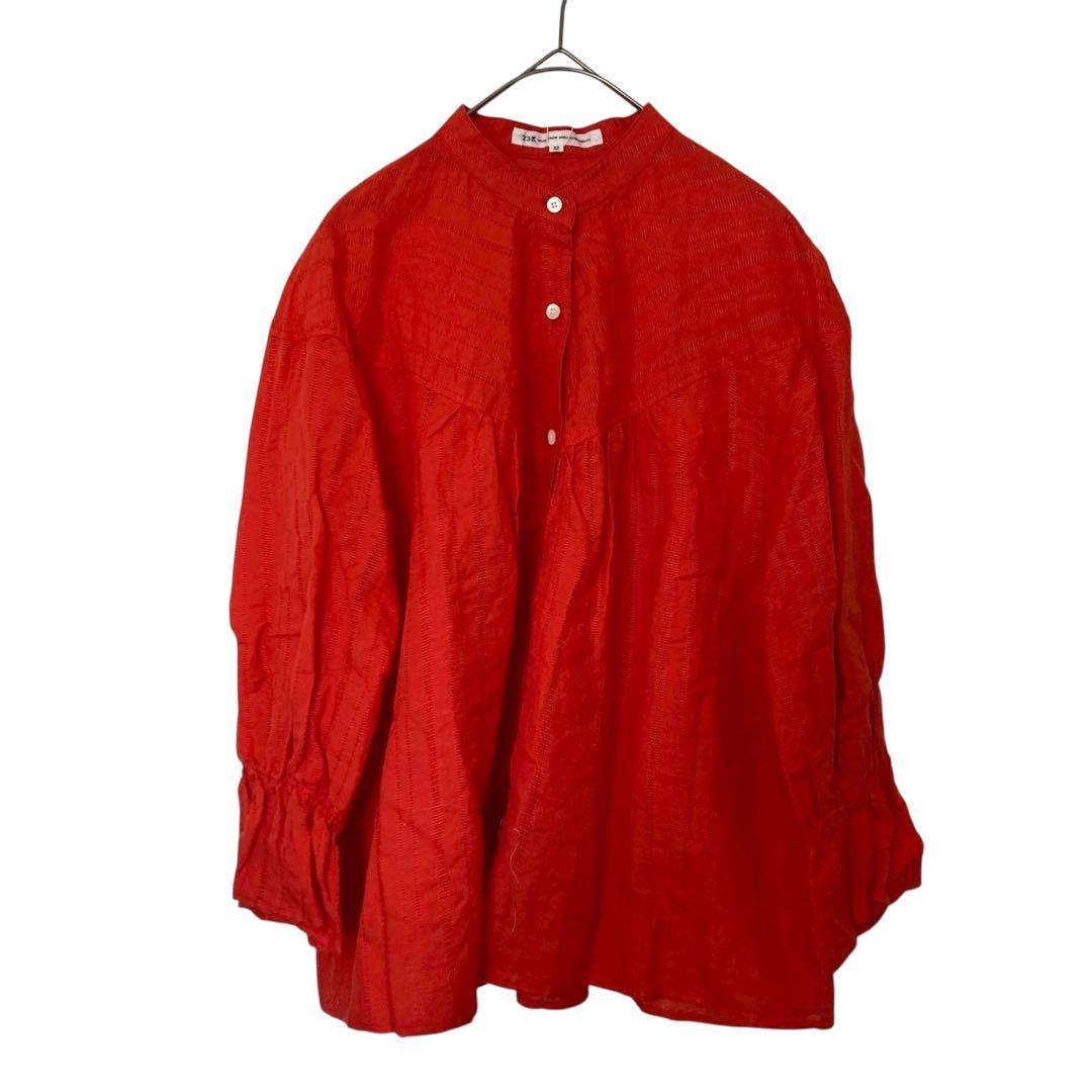新品未使用 23区 ニジュウサンク シャツ L相当 赤 スタンドカラー 長袖