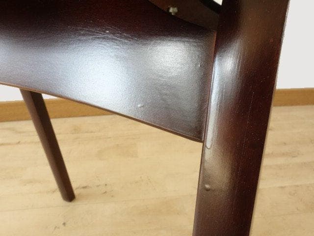 秋田木工　スタッキングスツール（黒色）　座面張替・再塗装済ＵＳＥＤ