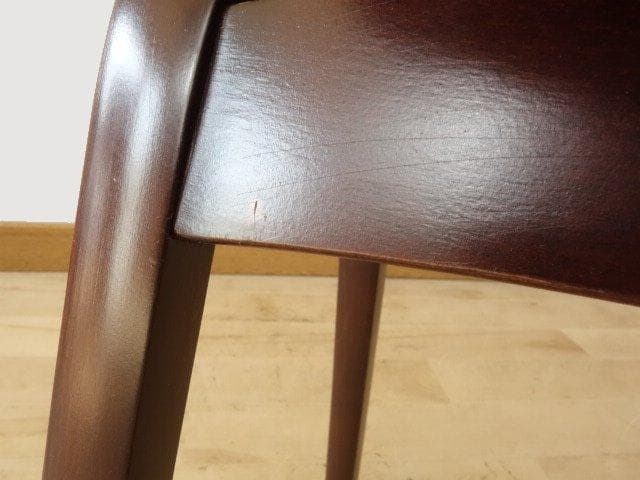 秋田木工　スタッキングスツール（黒色）　座面張替・再塗装済ＵＳＥＤ