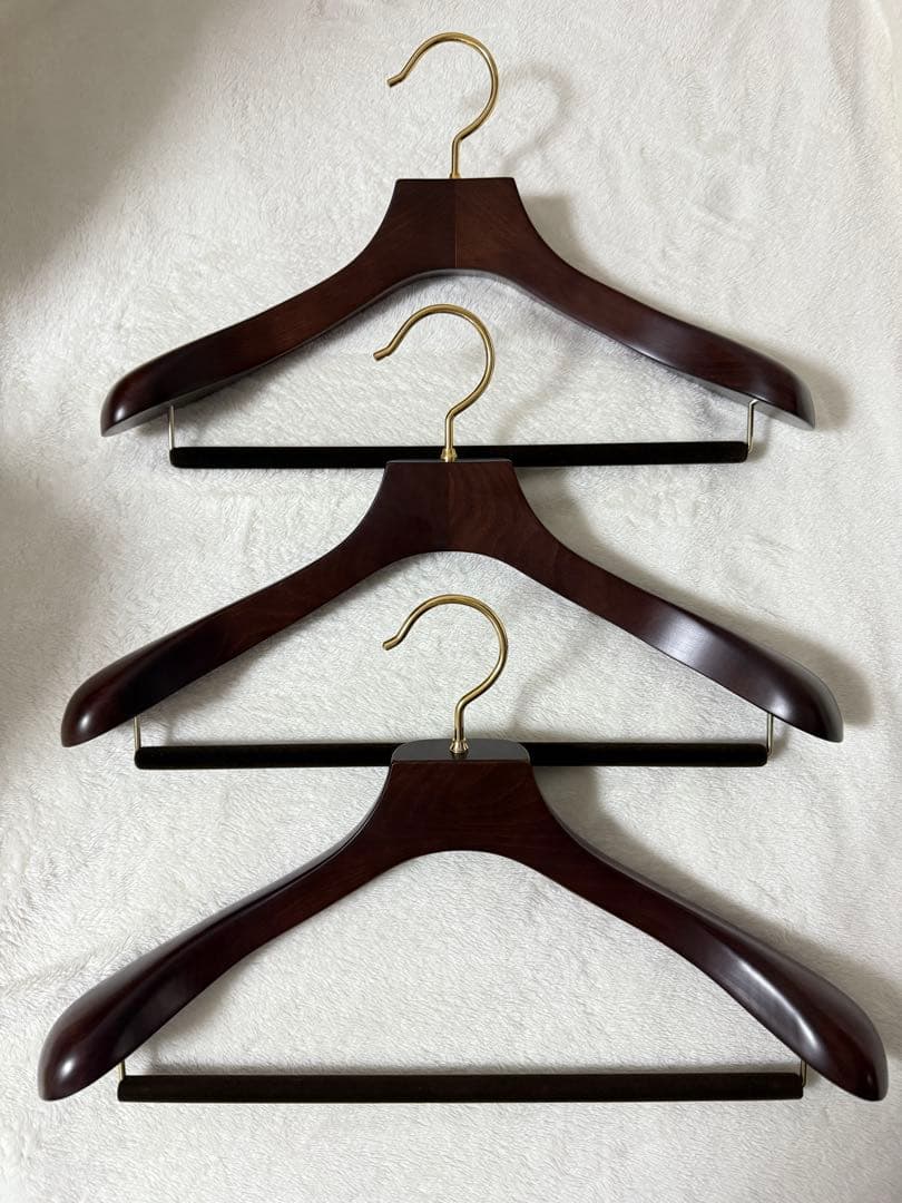 ♡ナカタハンガー　AUT-05　木製ハンガー　43cm　3本セット
