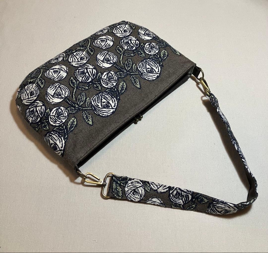 ミナペルホネン ハンドメイド　rosy 天マチ付きファスナー ショルダーバッグ