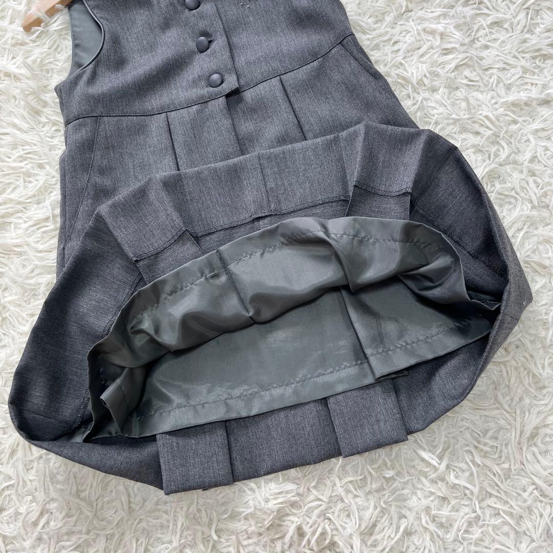 極美品✨ファミリア100アンサンブルスーツ3点　受験　通塾グレー110フォーマル