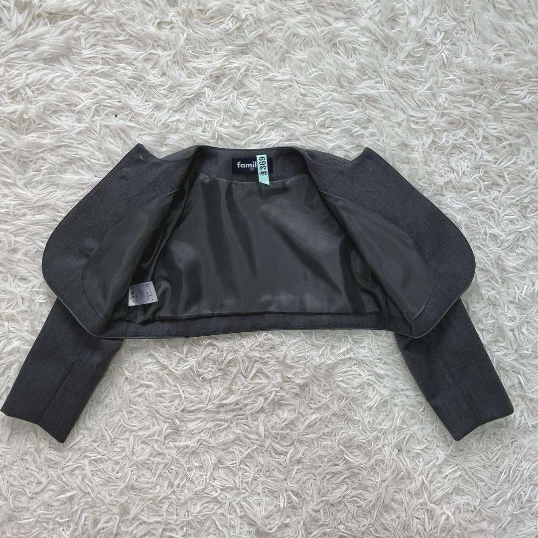 極美品✨ファミリア100アンサンブルスーツ3点　受験　通塾グレー110フォーマル