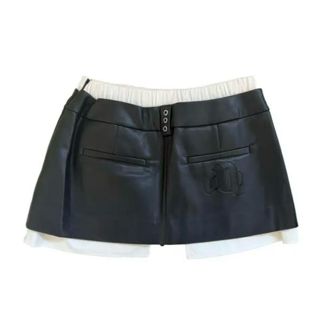 andwang プリーツミニスカート 黒 theredthread ワンホン