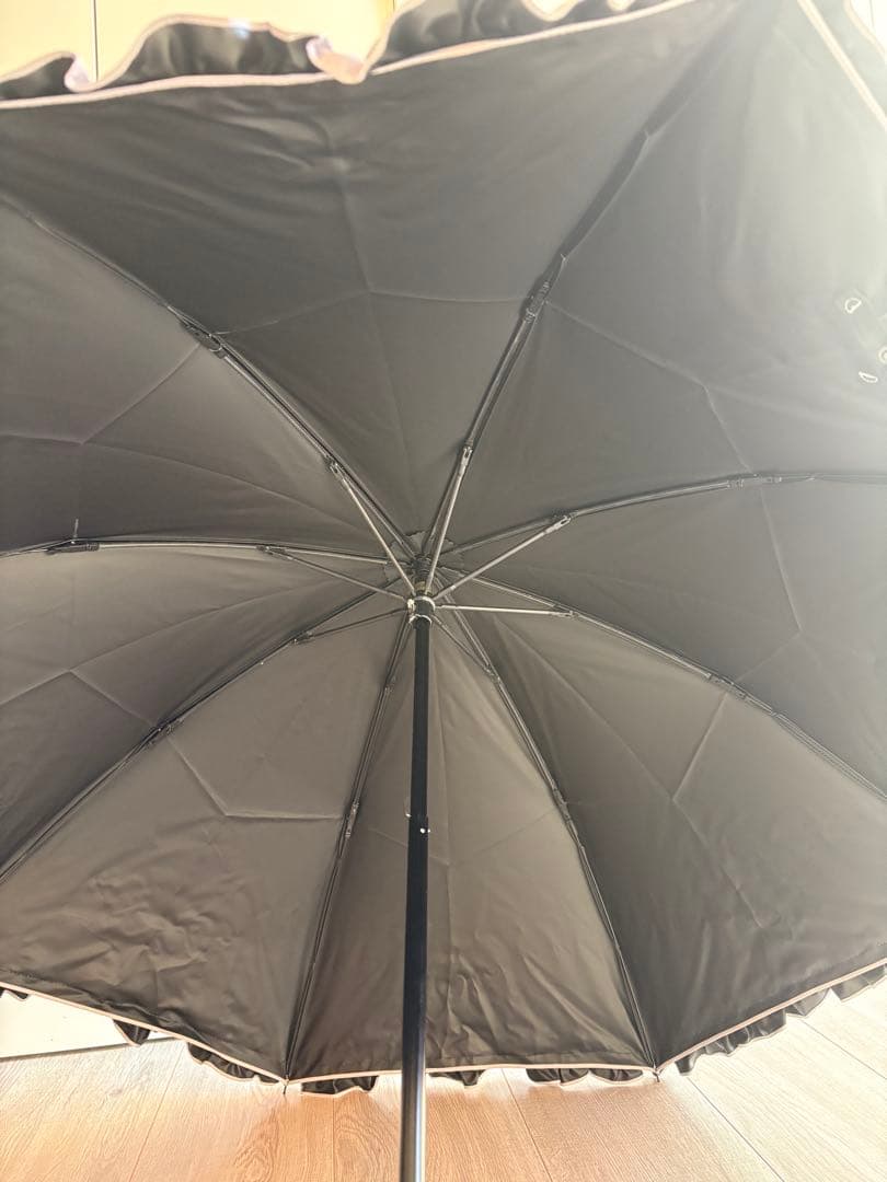 untule 完全遮光100% 2段2WAY 折りたたみ日傘(50cm)/フリル