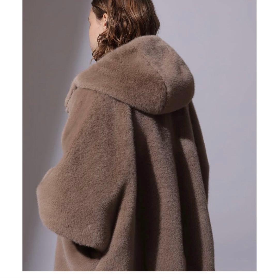 ジャスミン　CADUNE川上桃子さんコラボ　ファーコート　キャメル　38