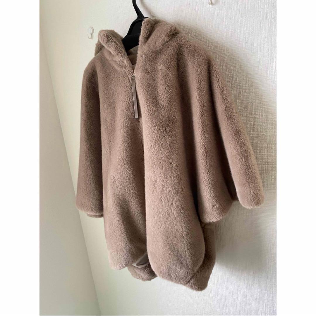 ジャスミン　CADUNE川上桃子さんコラボ　ファーコート　キャメル　38