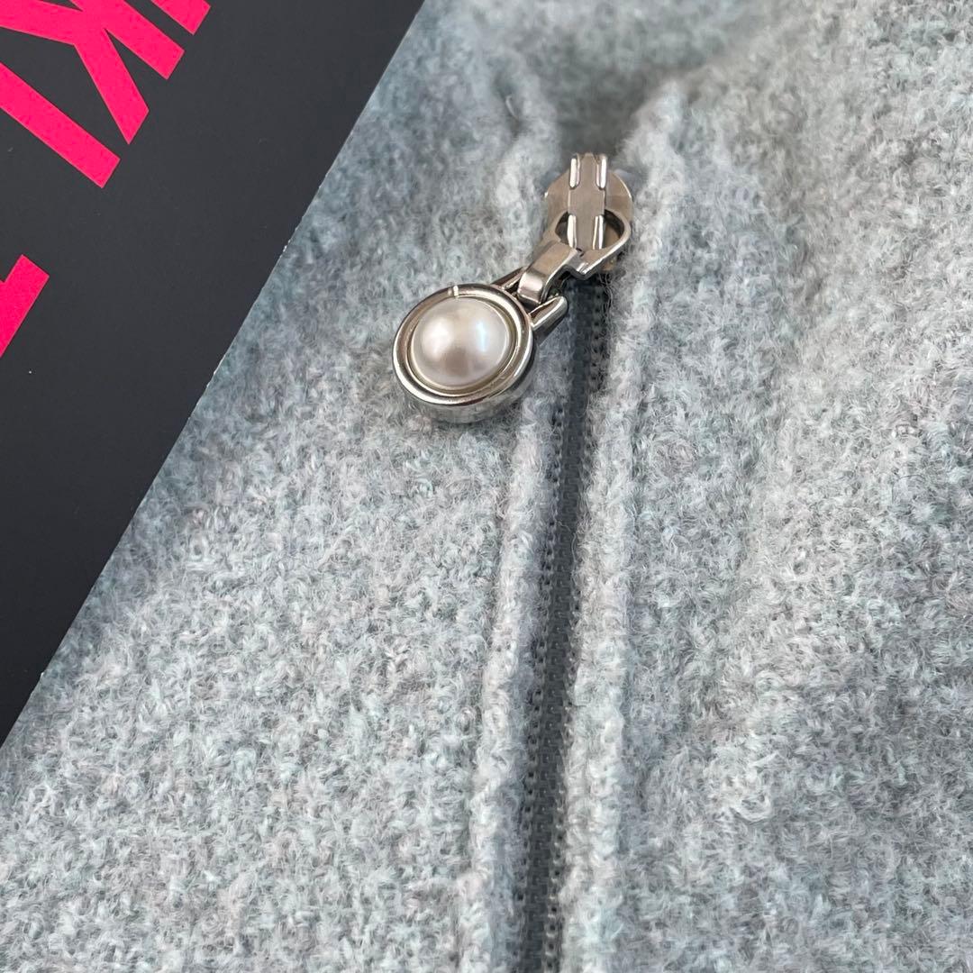 新品　ユキトリイ　フリル　ジャケット40サイズ パール　ジップアップ