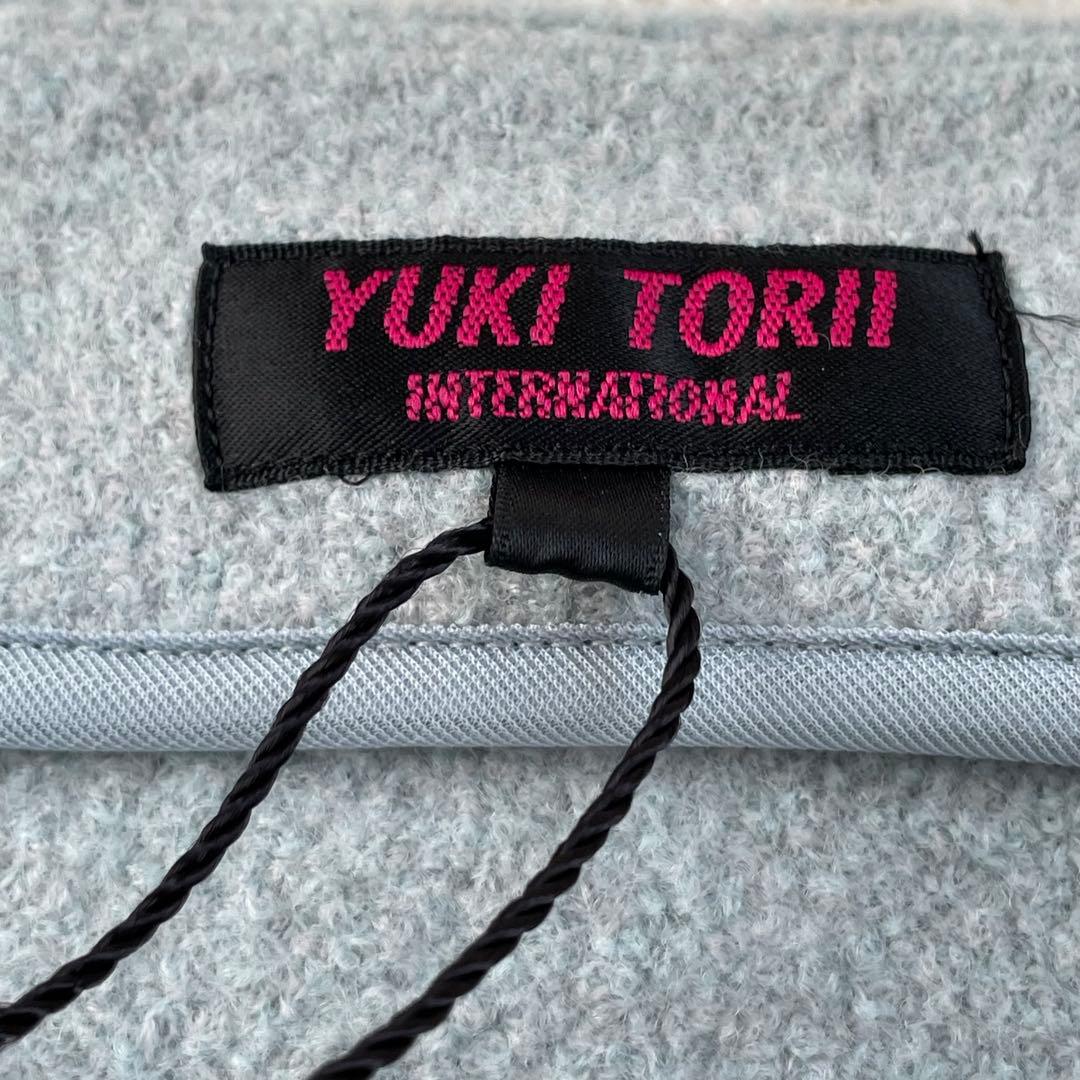 新品　ユキトリイ　フリル　ジャケット40サイズ パール　ジップアップ