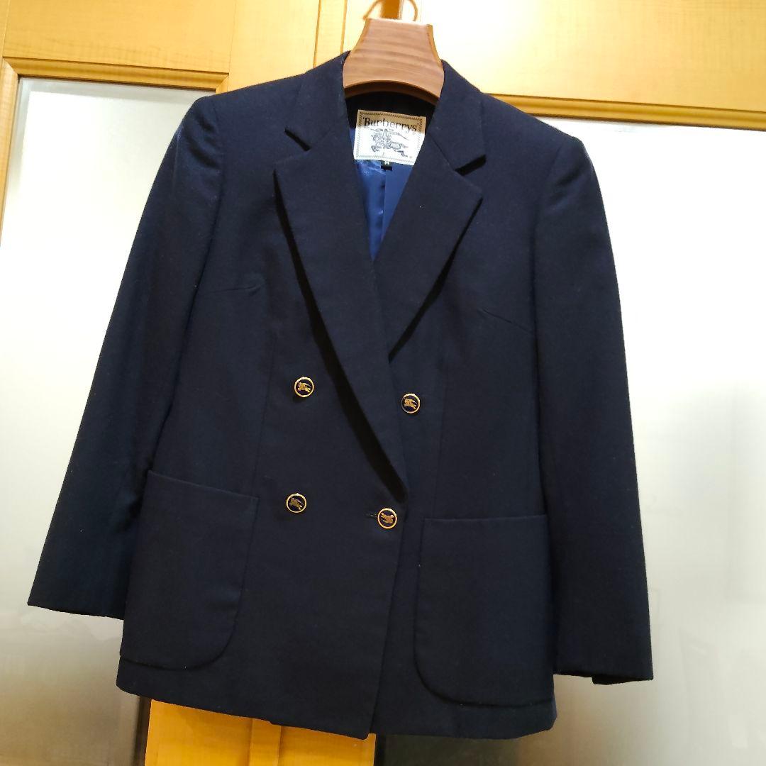 Burberrys バーバリー 希少 ロゴボタン ダブル 紺ブレ ジャケット M