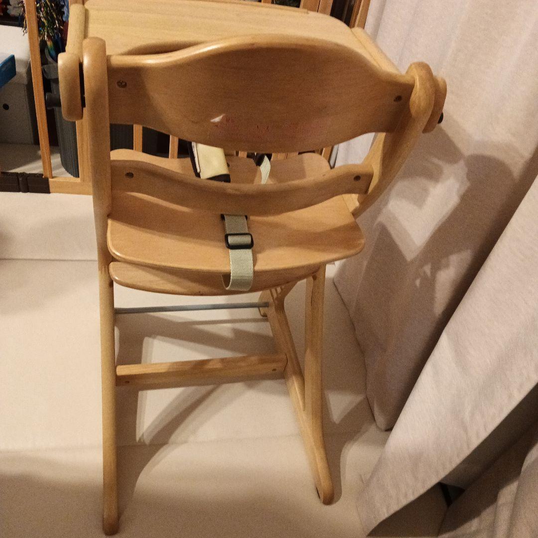 美品 大和屋 すくすくチェア 純正セーフティベルト付 木製