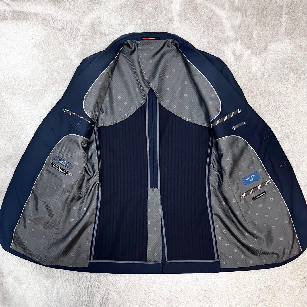 ☆美品☆ ORIHICA 3ピース リバーシブルベスト スーツ ネイビー A6