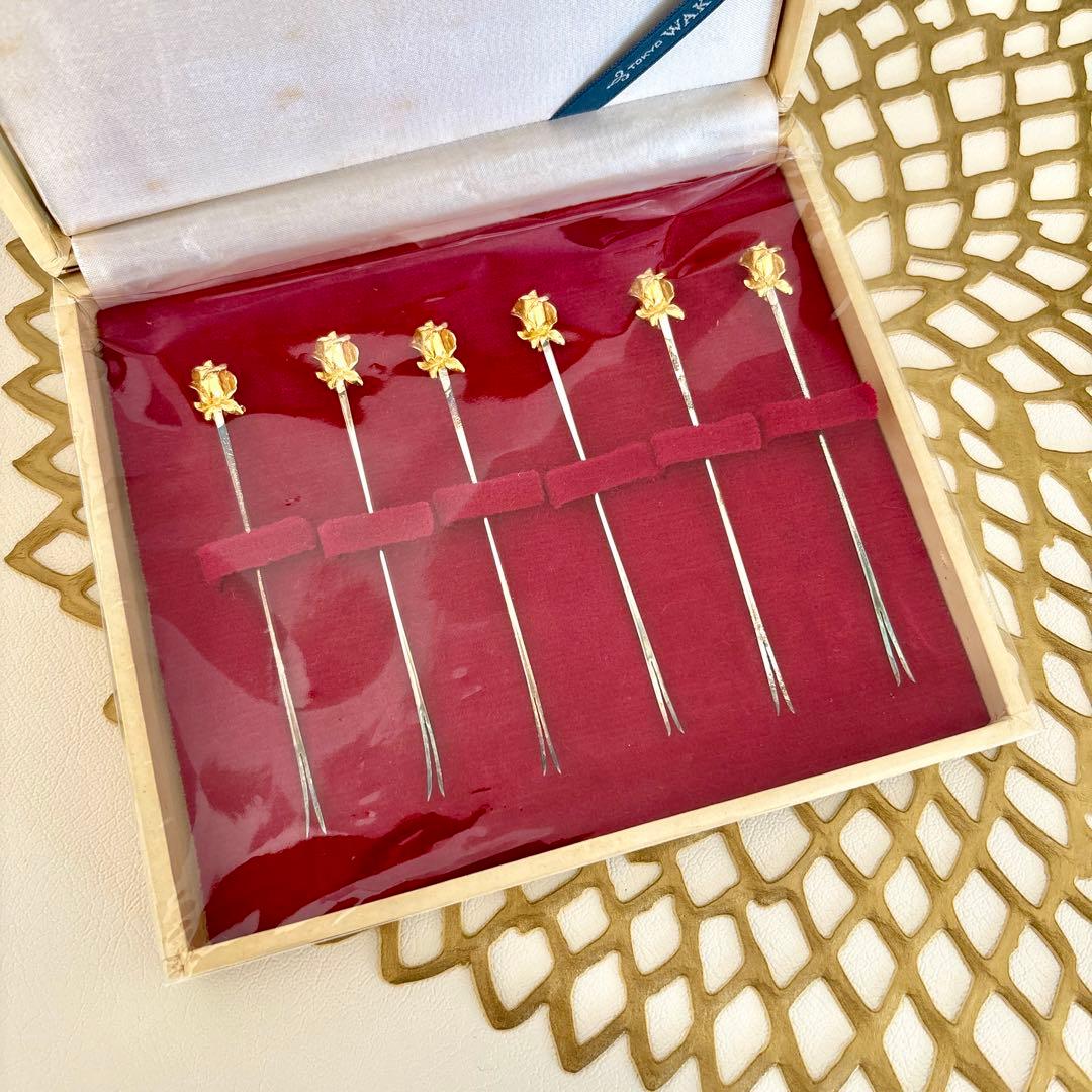 銀製 和光 WAKO GINZA シルバー フルーツピック 菓子切り 菓子楊枝