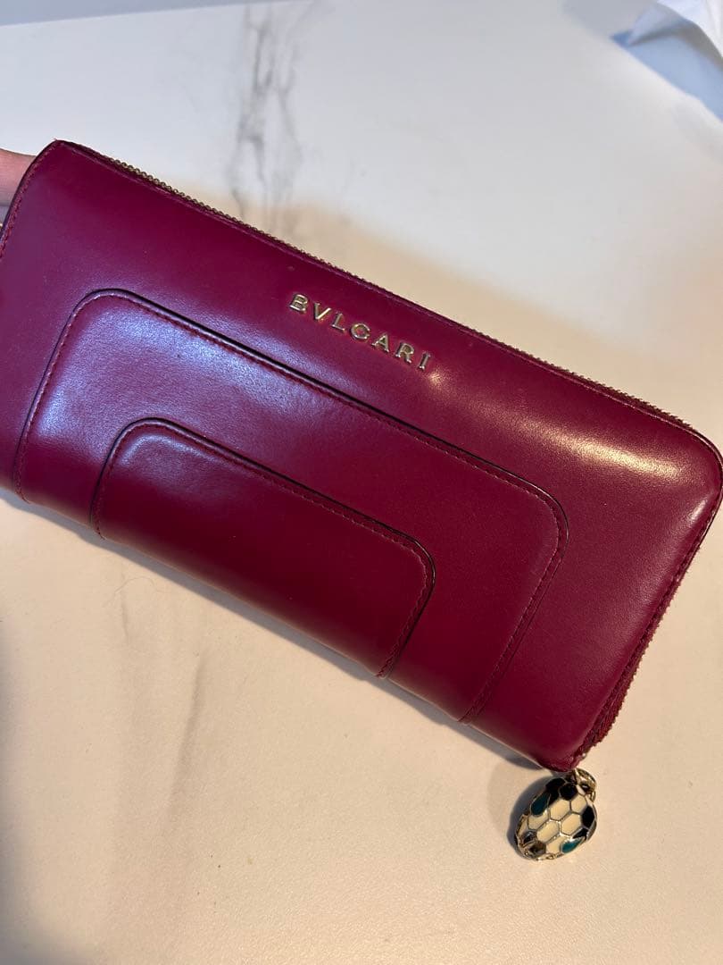 ブルガリ セルペンティ L字ファスナー 長財布 ピンク