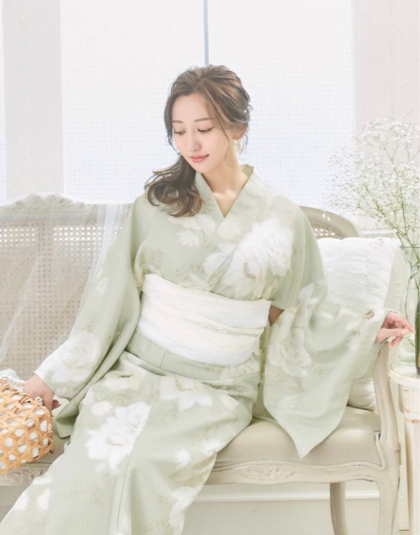 sugar 浴衣 兵児帯 下駄 3点セット シュガー くすみグリーン