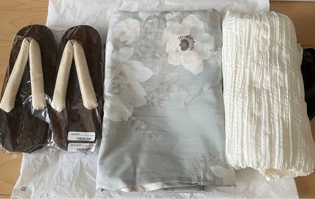 sugar 浴衣 兵児帯 下駄 3点セット シュガー くすみグリーン