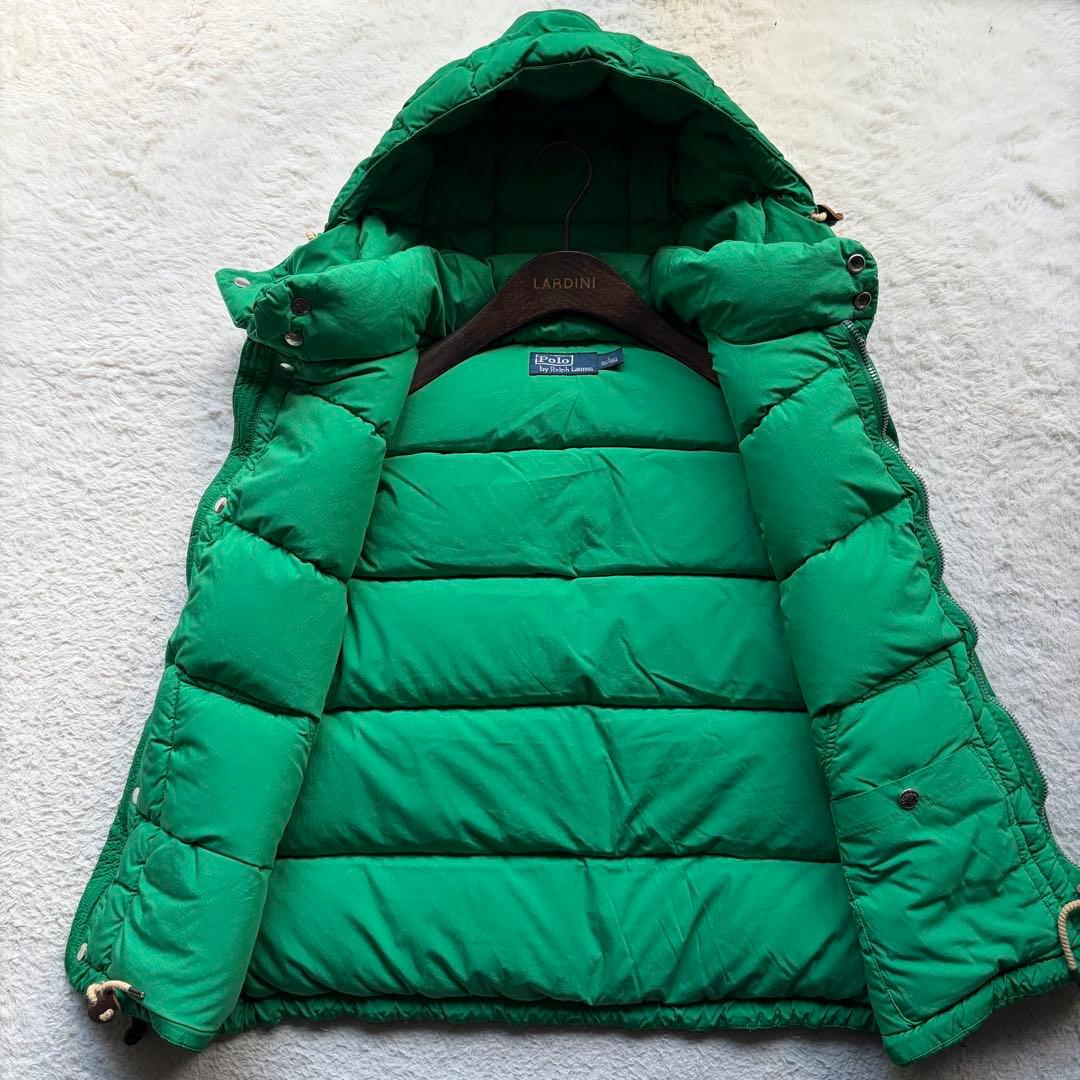【極美品】ポロラルフローレン ボリュームダウンベスト フード付 グリーン 現行品