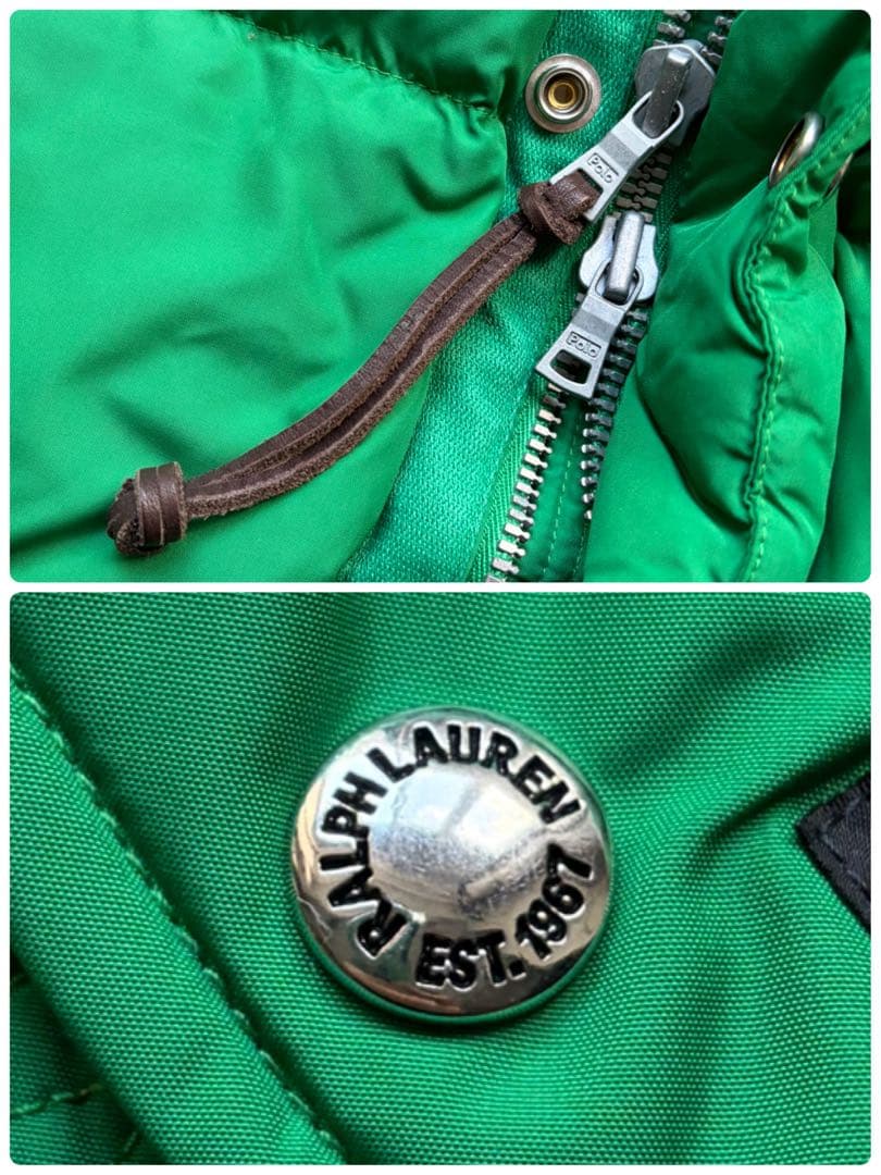 【極美品】ポロラルフローレン ボリュームダウンベスト フード付 グリーン 現行品