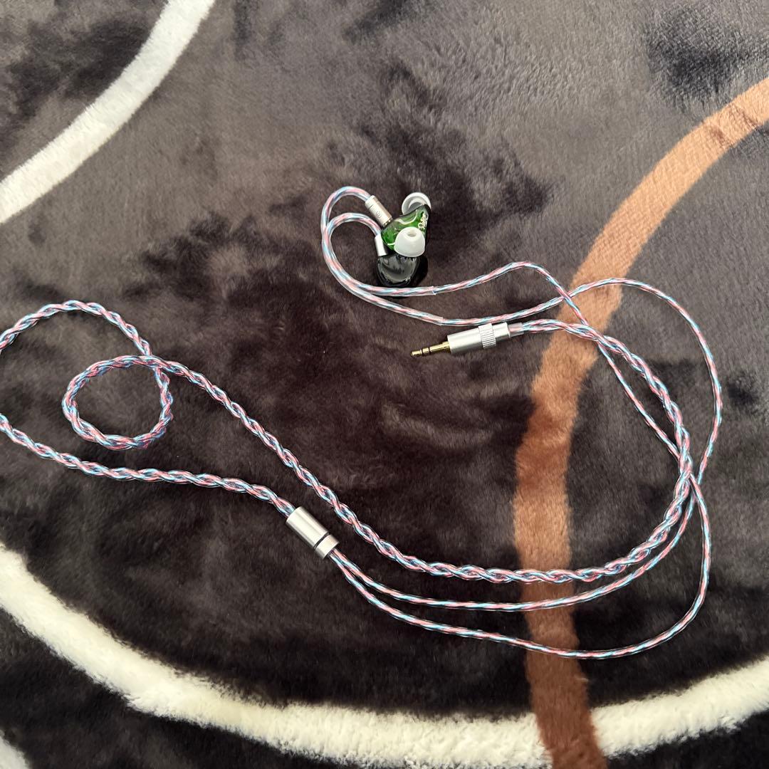 リケーブル可能 有線イヤホン グリーン/ブラック