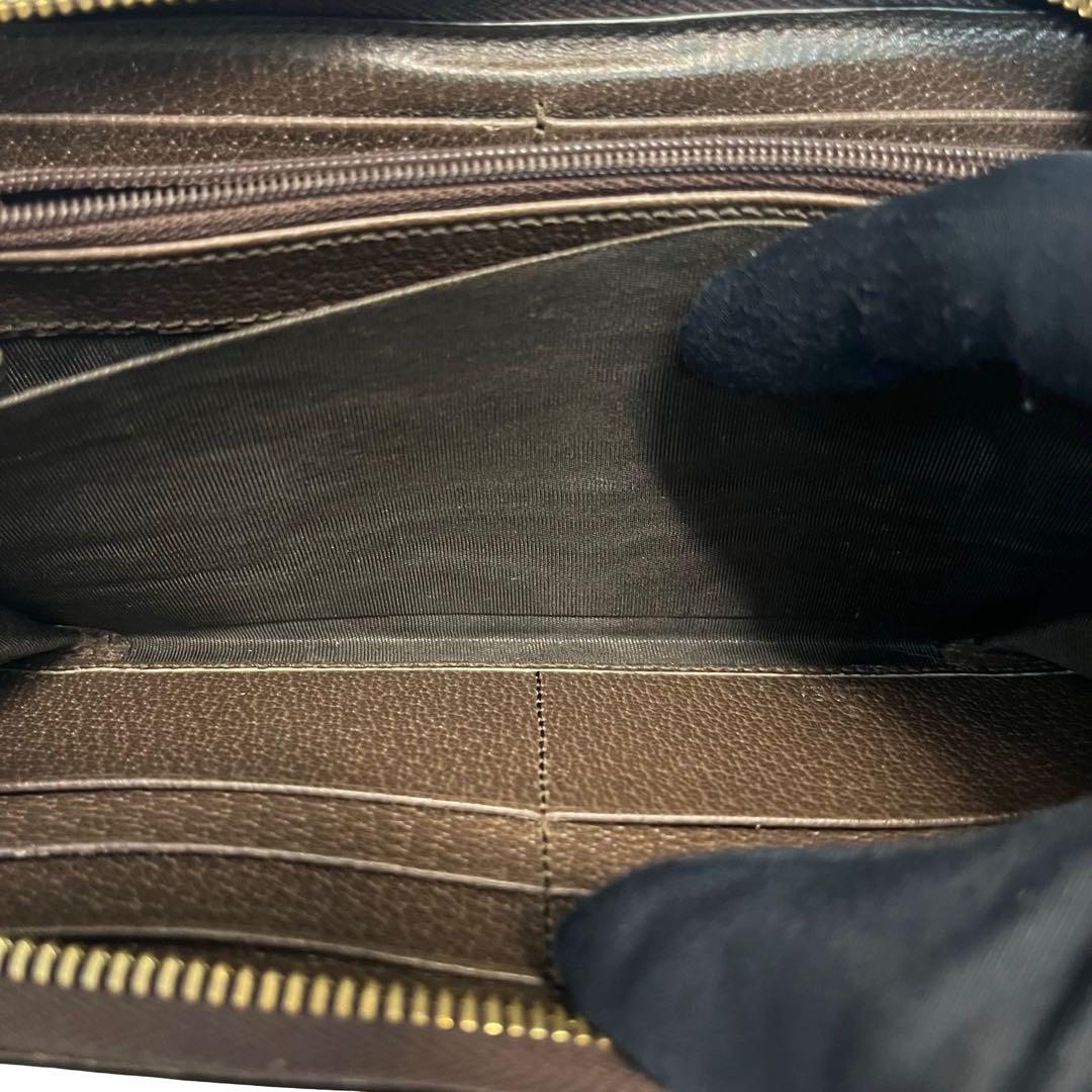 希少✨グッチ 長財布 ラウンドファスナー オフィディア GG レザー 茶色