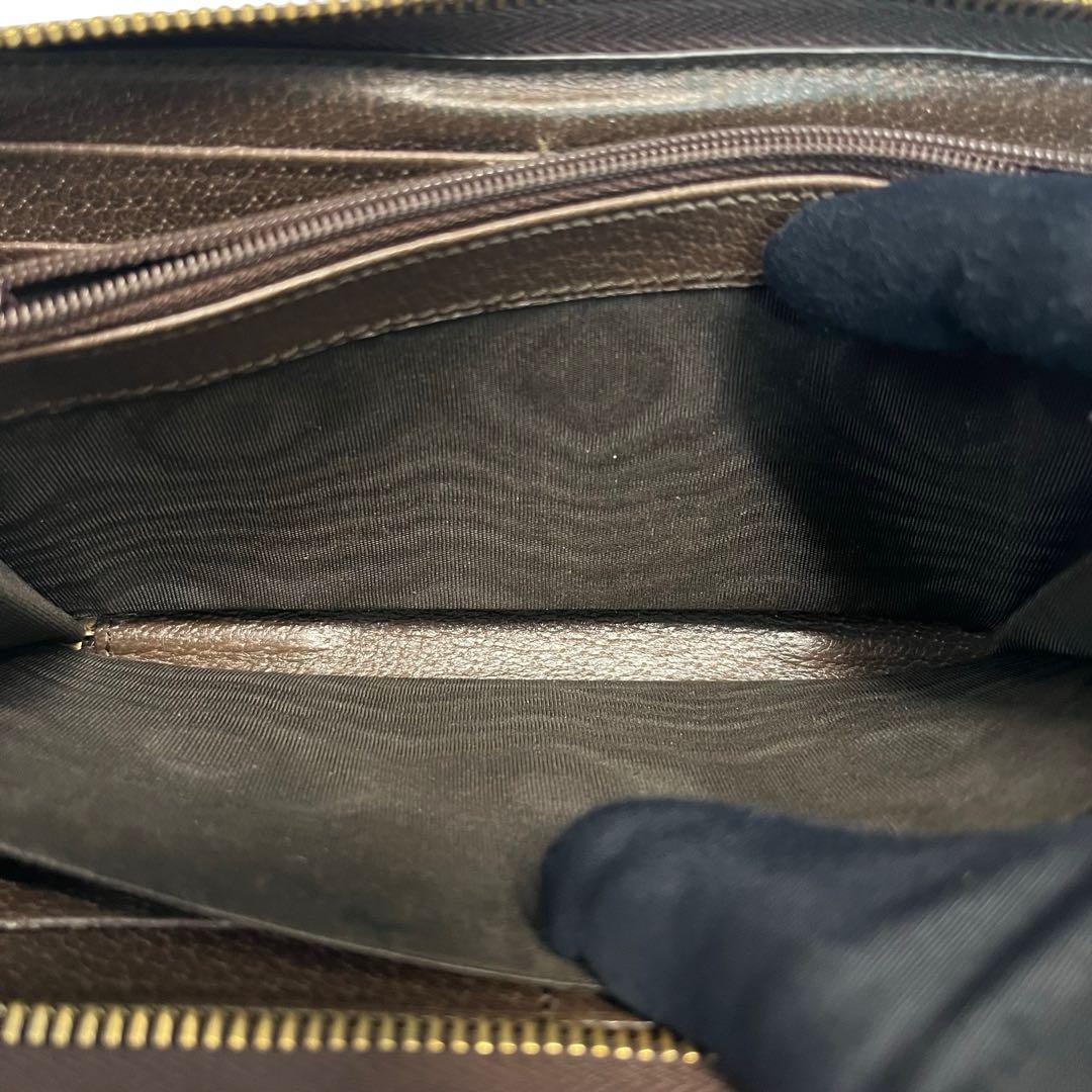 希少✨グッチ 長財布 ラウンドファスナー オフィディア GG レザー 茶色