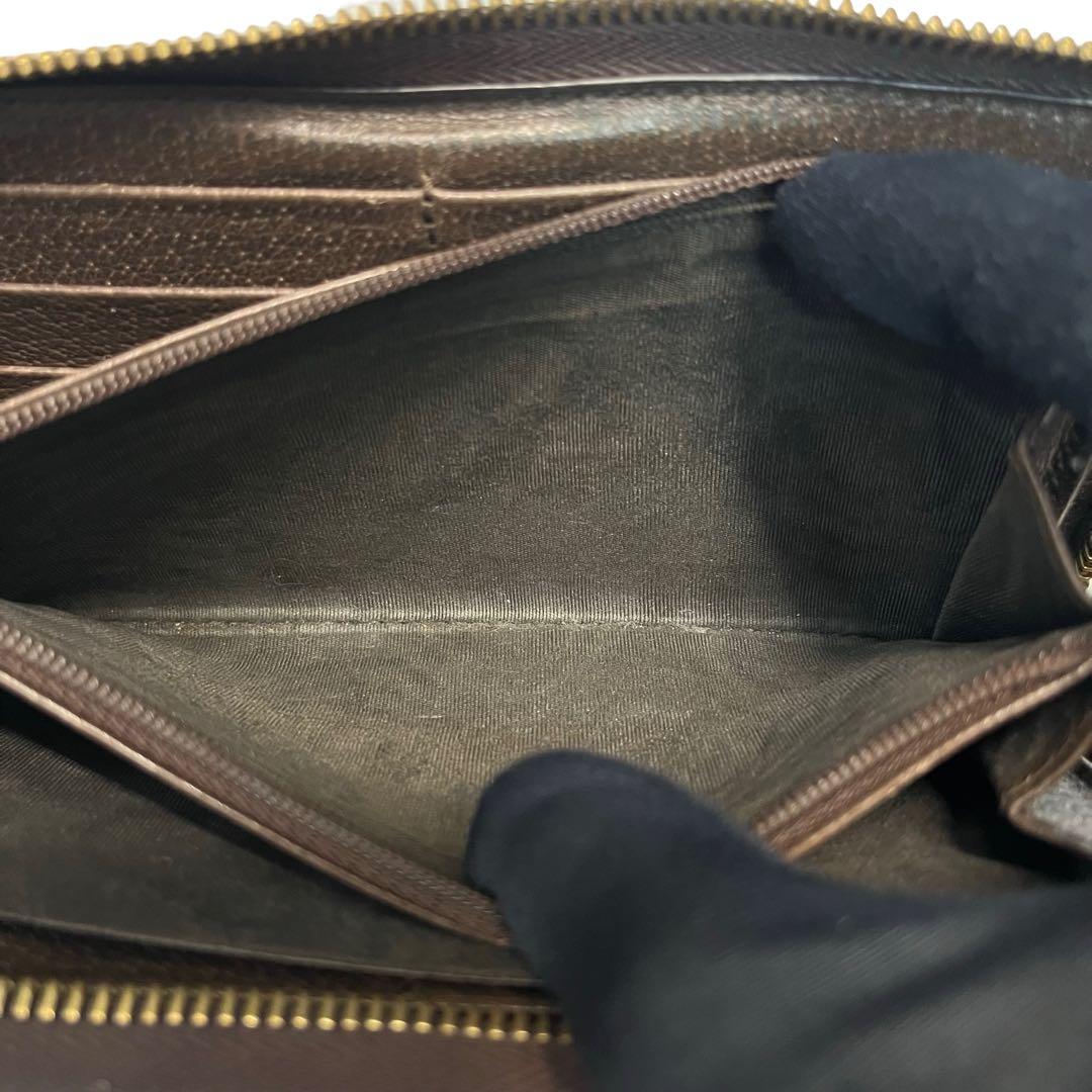 希少✨グッチ 長財布 ラウンドファスナー オフィディア GG レザー 茶色