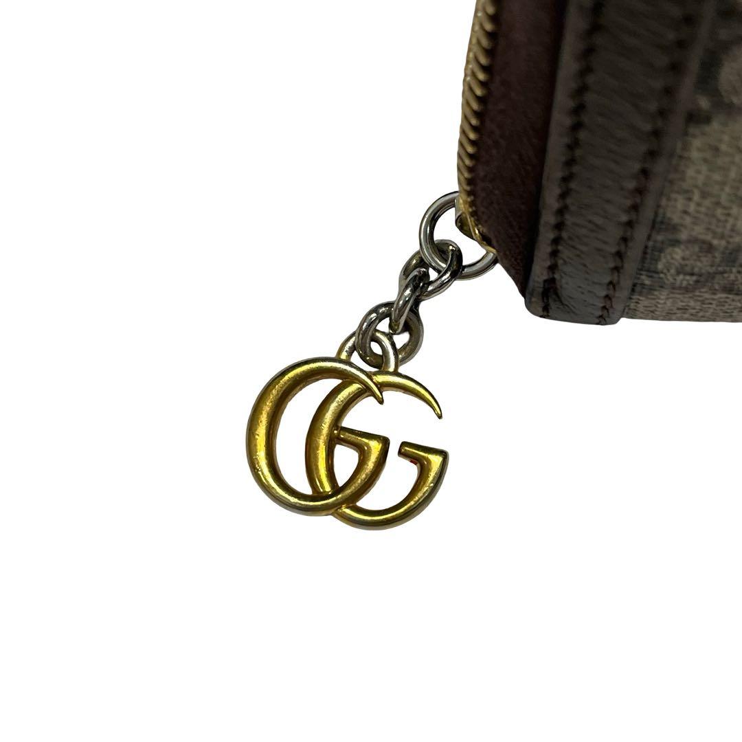 希少✨グッチ 長財布 ラウンドファスナー オフィディア GG レザー 茶色