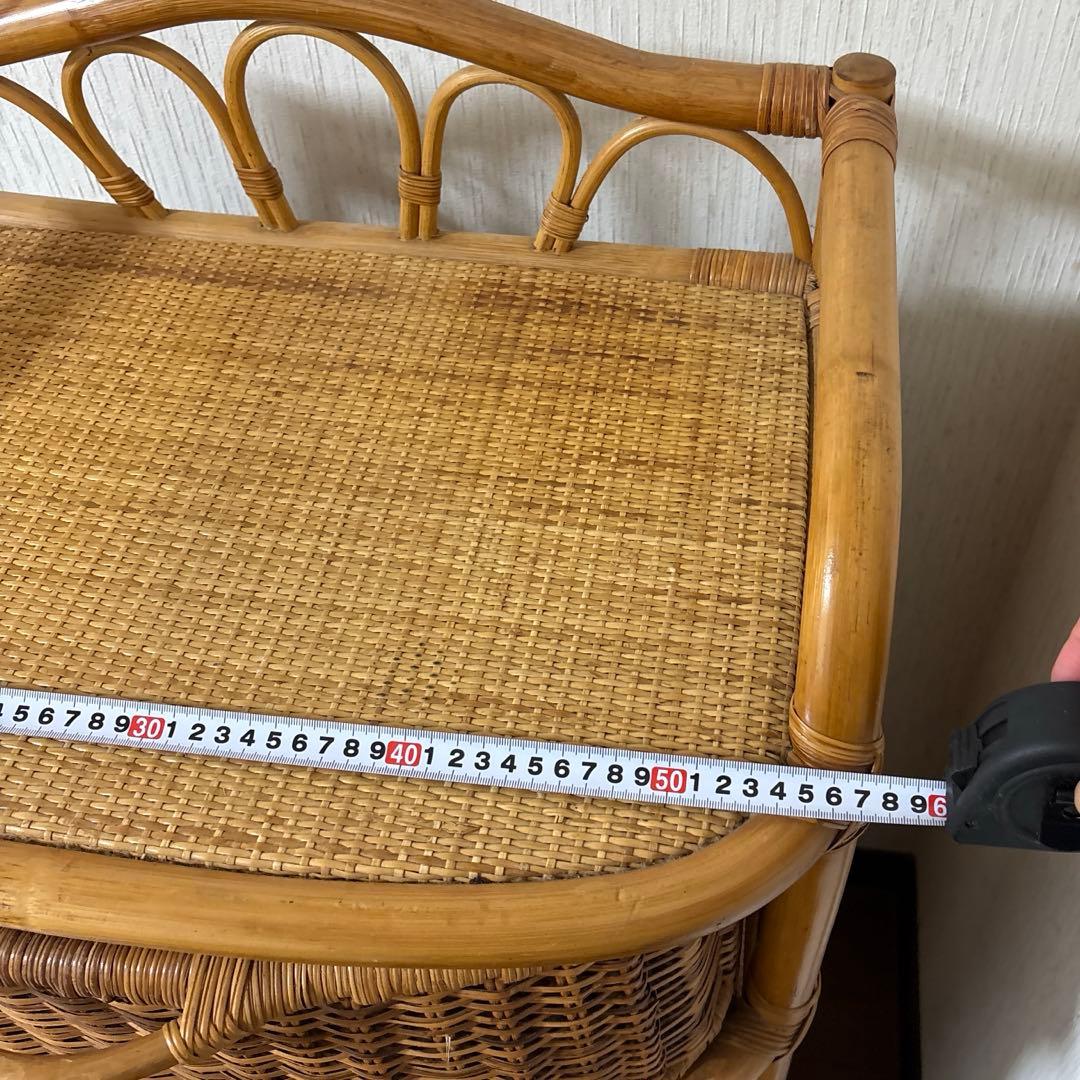 ま*ん様 ナチュラルラタン 4段チェスト