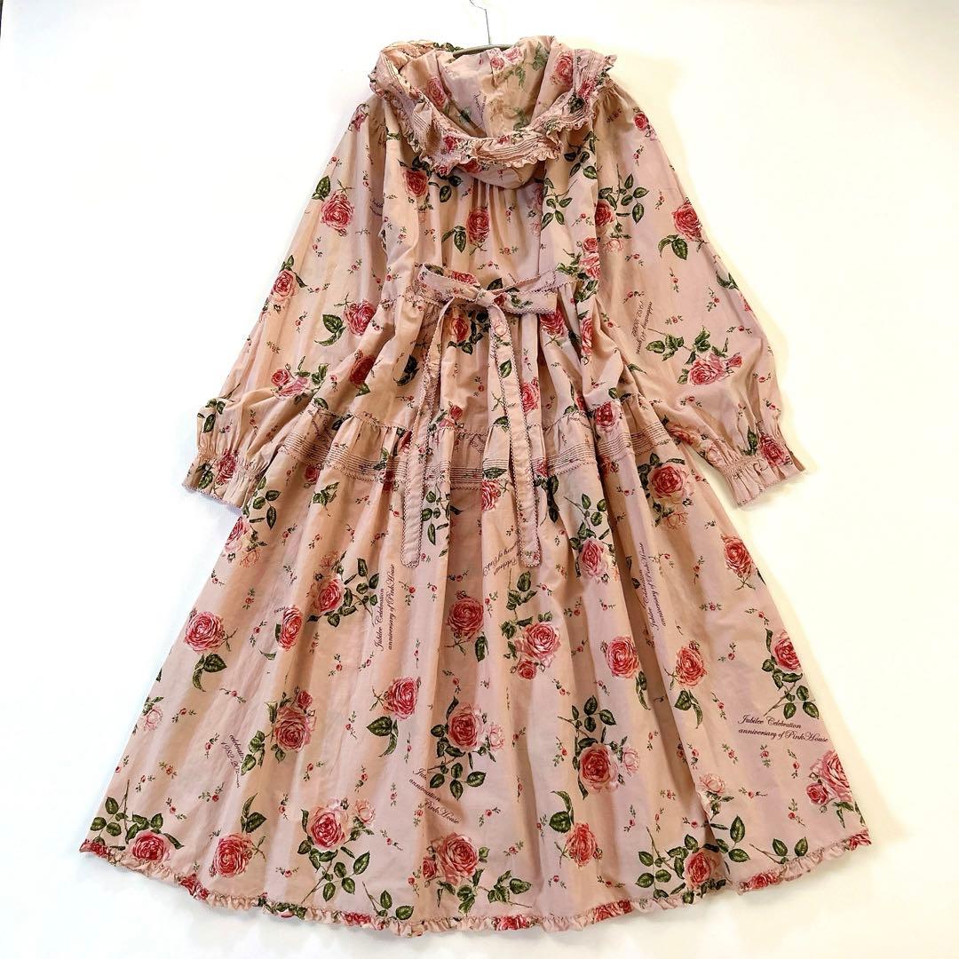 極美品＊ピンクハウス ジュビリーセレブレーションミディ丈ワンピース 22SS