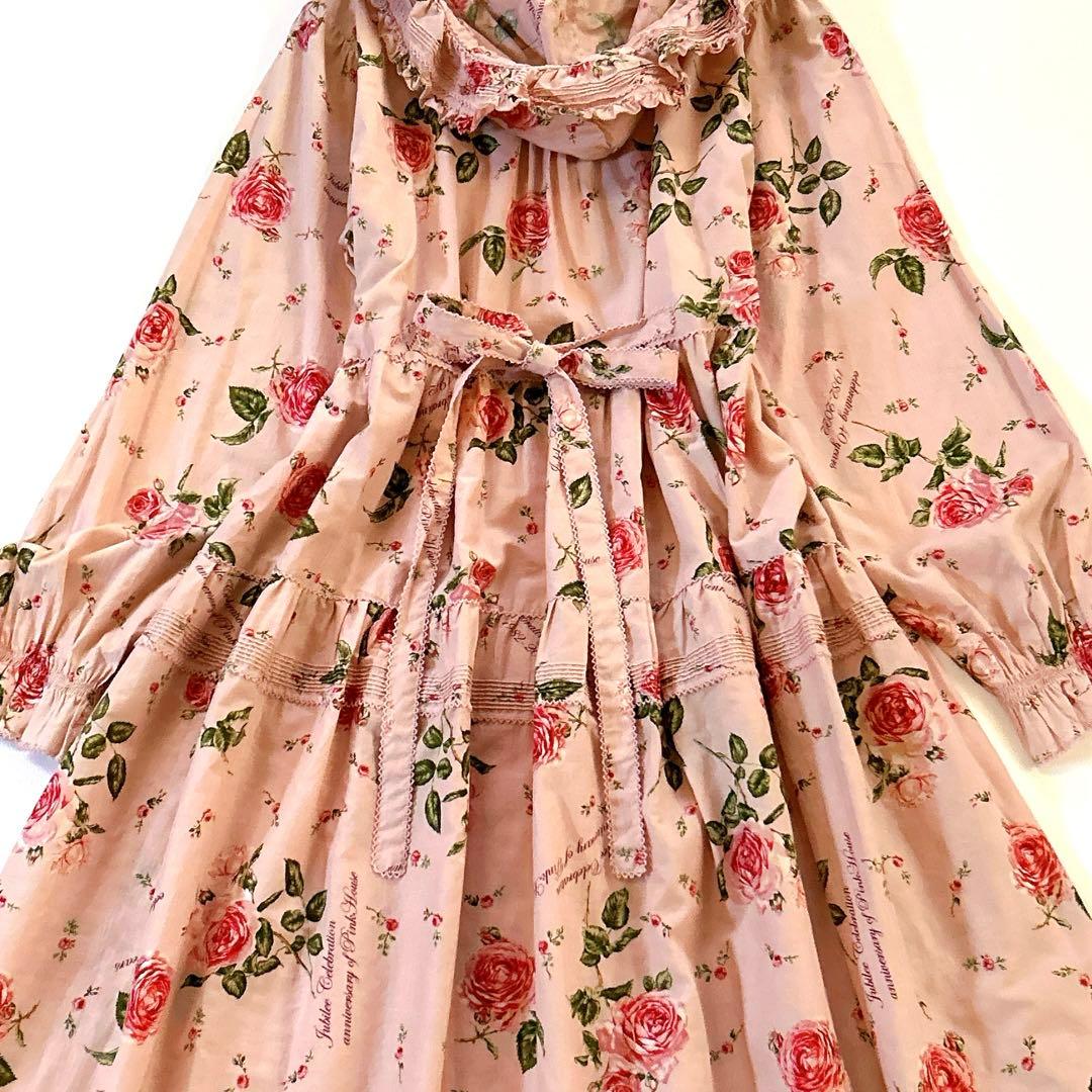 極美品＊ピンクハウス ジュビリーセレブレーションミディ丈ワンピース 22SS