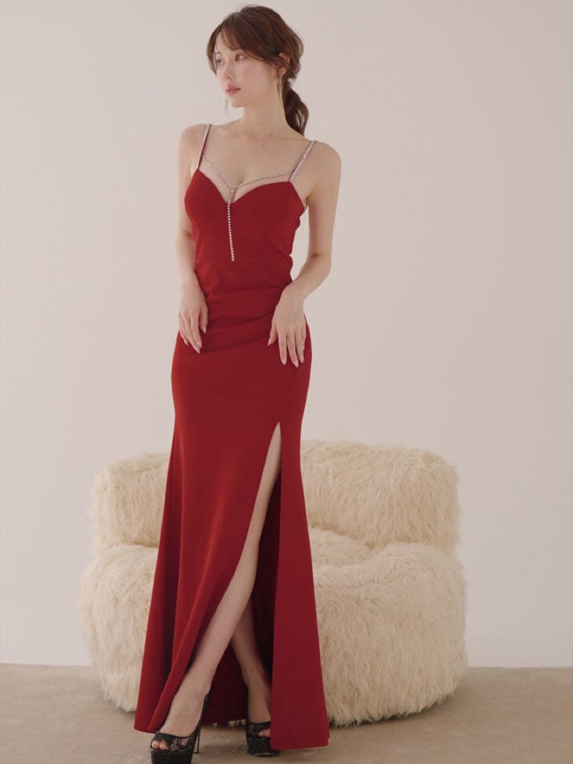 JEWELS ワインレッド　ロングドレス　ジュエルズ　キャバドレス　現在販売なし