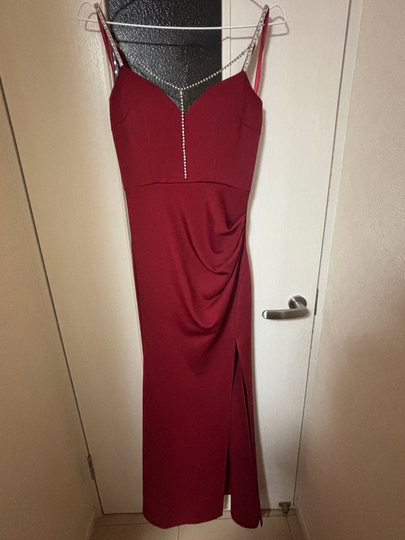 JEWELS ワインレッド　ロングドレス　ジュエルズ　キャバドレス　現在販売なし