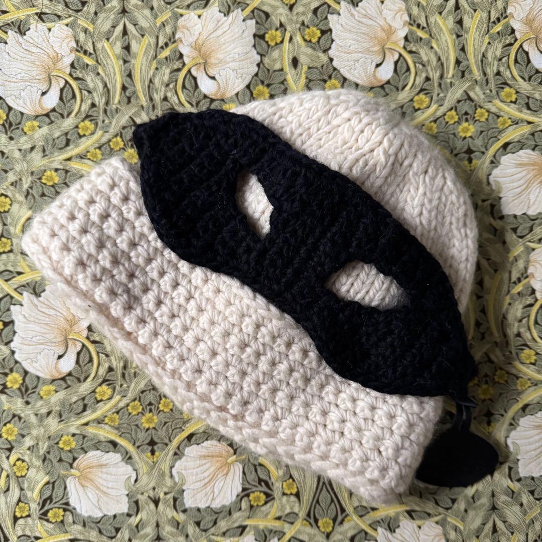 貴重希少ヴィヴィアンウェストウッド ニット帽 マスク付 レザーラベル バイカラー